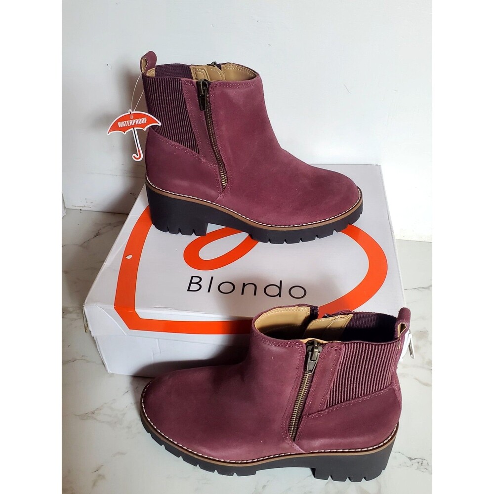 Blondo Damaris - Waterproof - Burgundy Wine Colored Suede Womens Size 5.5M NIB
